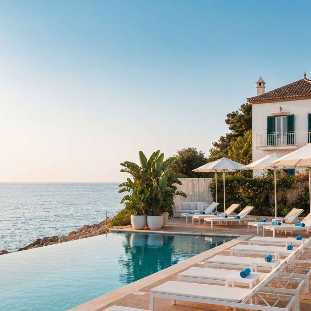 Luxury pool with sea view